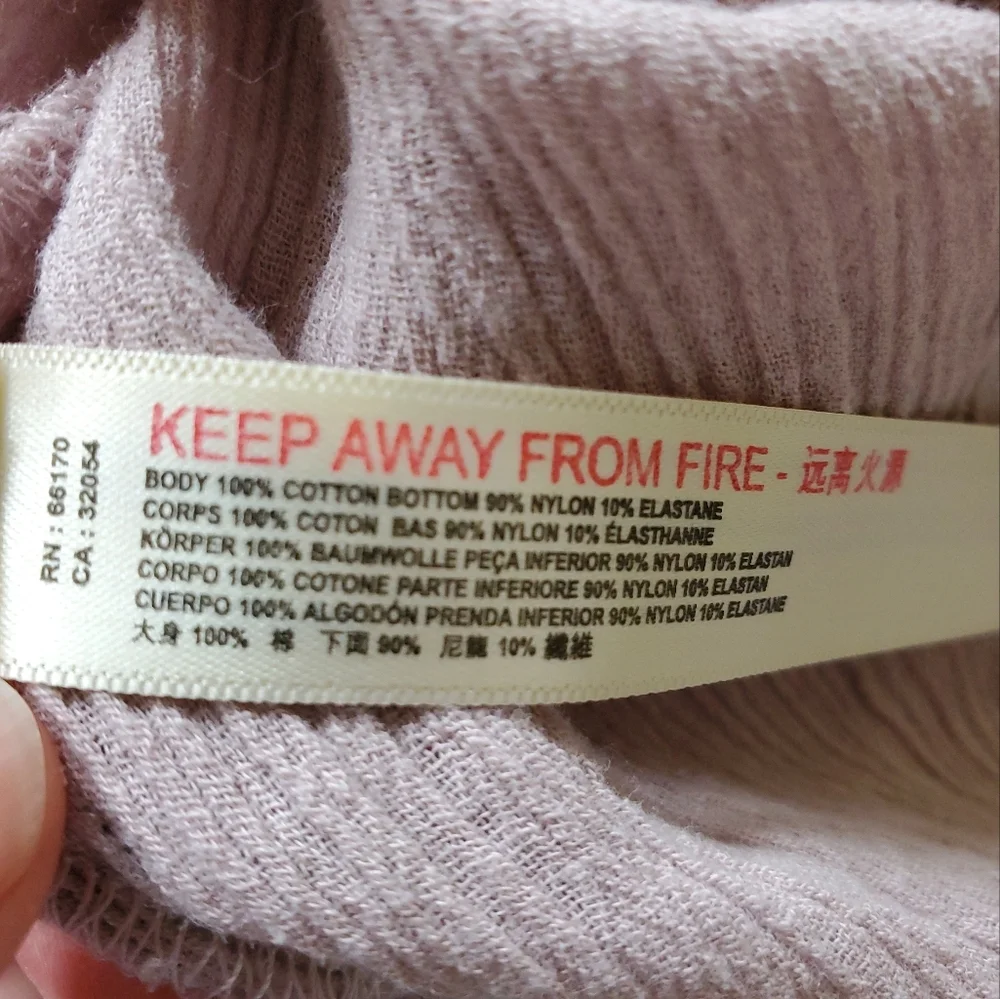 Free People Perfect Catch Lavender Pink Cotton Billowy Bodysuit.  Size Medium - Picture 10 of 10